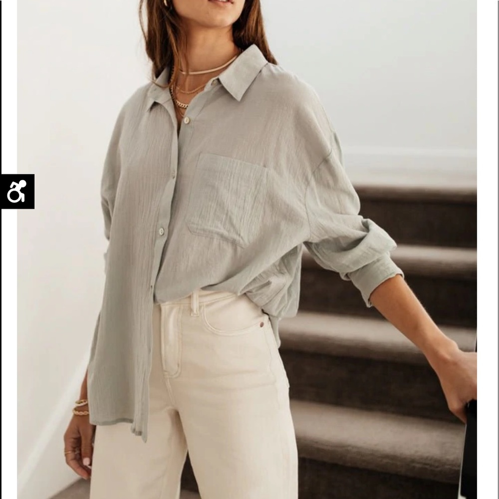 Bohme button down shirt- sage green